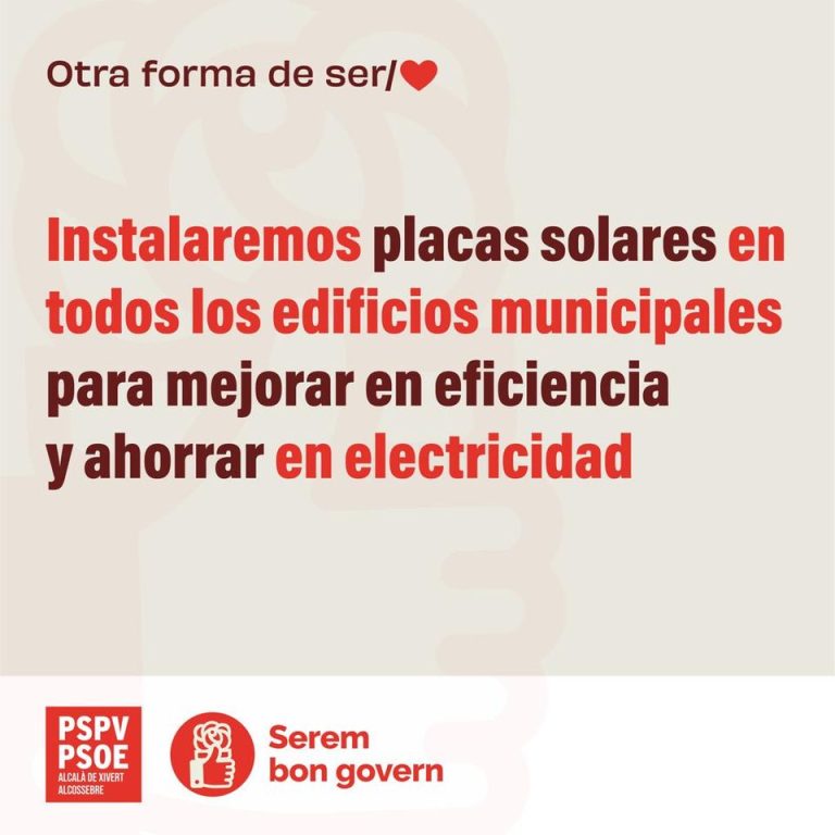 Instalaremos placas solares en todos los edificios municipales.