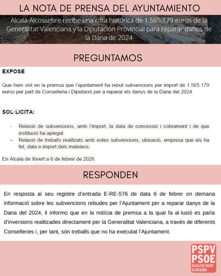 Las ayudas para la DANA en Alcalà y Alcossebre